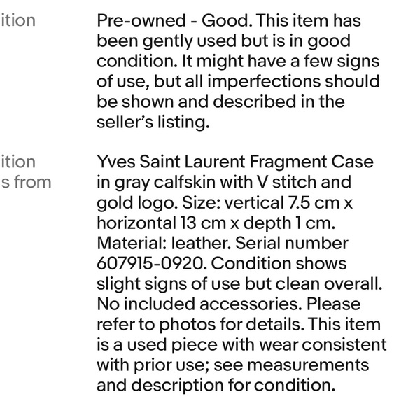 Yves Saint Laurent Metallic Gray Chevron Wallet - Picture 9 of 9